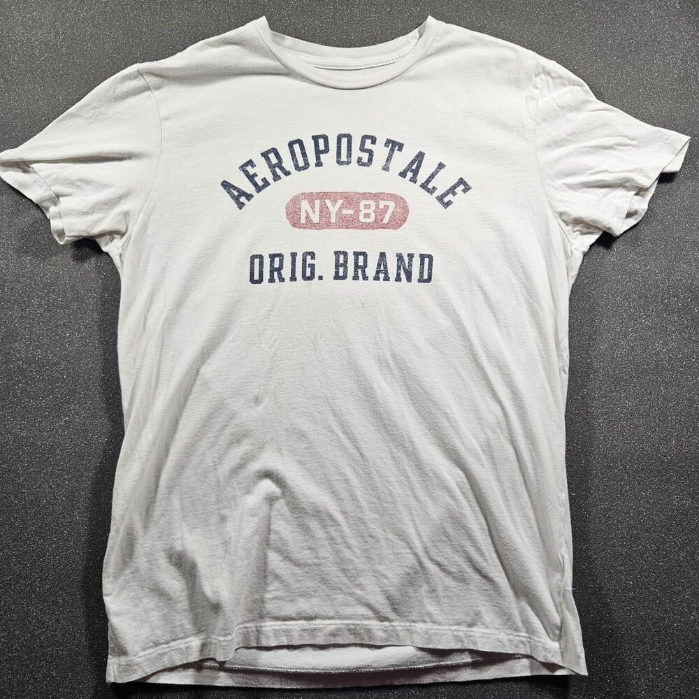 Aeropostale NY‑87 Graphic T‑Shirt Men’s Size M White Casual Tee